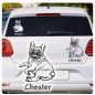 Preview: Französische Bulldogge lustig Name Autoaufkleber Auto Aufkleber Sticker Hund Pfoten A4306